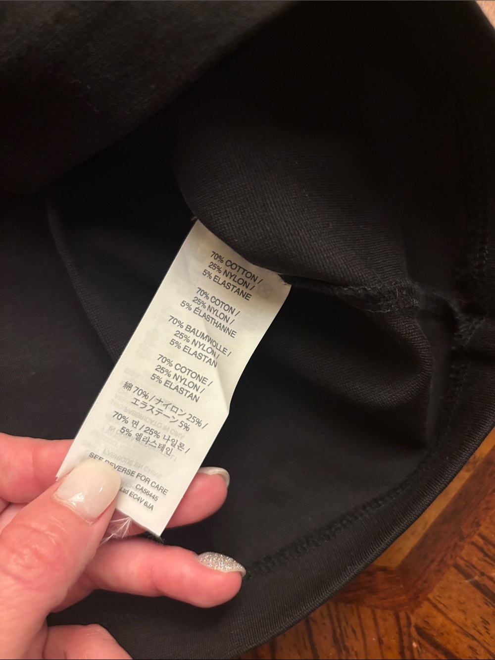 J. Crew Embellished Black on Black Cotton Blend Short Sleeve Tee XS - Picture 6 of 6